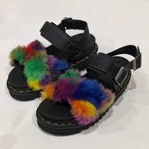 Dr. Martens Voss II Fluffy Colorful Sandals Size 6
